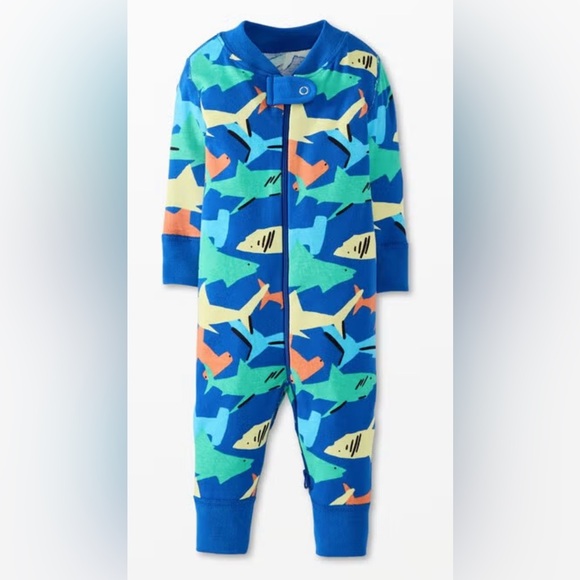 Hanna Andersson Other - NWT HANNA ANDERSSON 2 Way Zip Shark Pool Org Cotton Sleeper